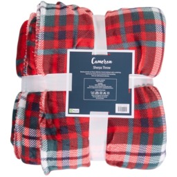 Divante Cameron Sherpa Red Check Throw 180 x 130cm - thumbnail 2
