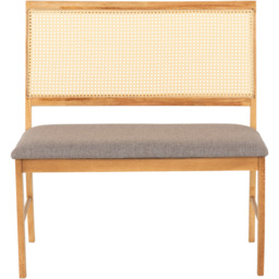Seconique Ellis 2 Seater Grey Fabric Oak Effect Dining Bench - thumbnail 3