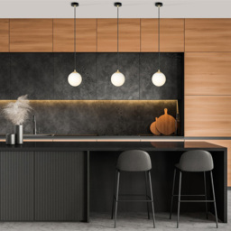 Emibig Royal White Shade Black and Gold E14 LED Pendant Lamp - thumbnail 4