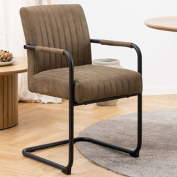 Florence Adele Set of 2 Light Brown Fabric Dining Chairs