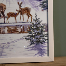 Samuel Alexander Warm and Twinkling White LED Family of Deers Canvas 40 x 40cm - thumbnail 3