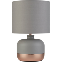 Lighting Collection Grey and Copper Table Lamp