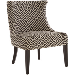 Premier Housewares Regents Park Greek Key Design Black Legs Accent Chair - thumbnail 2