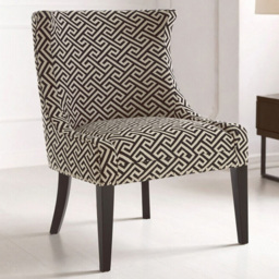 Premier Housewares Regents Park Greek Key Design Black Legs Accent Chair - thumbnail 1