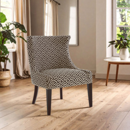Premier Housewares Regents Park Greek Key Design Black Legs Accent Chair - thumbnail 3