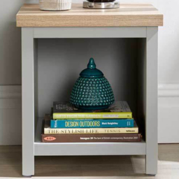 Home Source Avon Grey Lamp Side Table