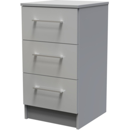 Crowndale Worcester Uniform Grey and Dusk Grey 3 Drawer Bedside Cabinet Ready Assembled - thumbnail 2