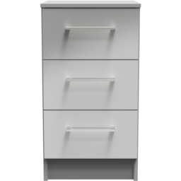Crowndale Worcester Uniform Grey and Dusk Grey 3 Drawer Bedside Cabinet Ready Assembled - thumbnail 3