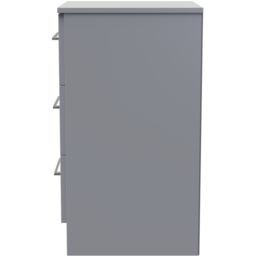Crowndale Worcester Uniform Grey and Dusk Grey 3 Drawer Bedside Cabinet Ready Assembled - thumbnail 4