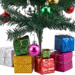 Living and Home Pre-Lit Mini Artificial Christmas Tree with Baubles and Gifts 50cm - thumbnail 4