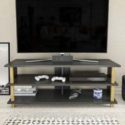Decorotika Pueblo 4 Shelf Gold and Anthracite Wide TV Unit - thumbnail 1