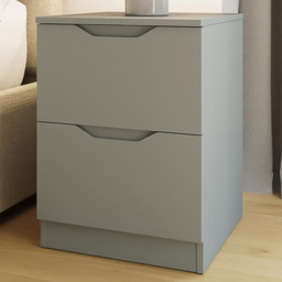 FWStyle Luno Green 2 Drawer Modern Bedside Table - thumbnail 1