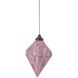 Luxform Moroccan Solar Powered Light Pink Metal LED Hanging Light