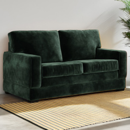 Jay-Be Urban 2 Seater Luxe Velvet Bottle Green Sofa Bed with e-Pocket Mattress