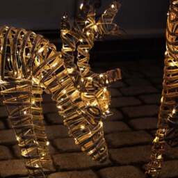 Charles Bentley Rattan Light Up Reindeer Small Christmas Decoration 60cm - thumbnail 4