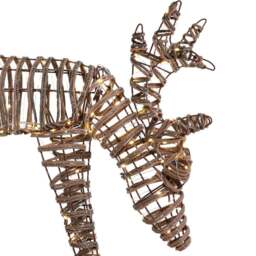 Charles Bentley Rattan Light Up Reindeer Small Christmas Decoration 60cm - thumbnail 3