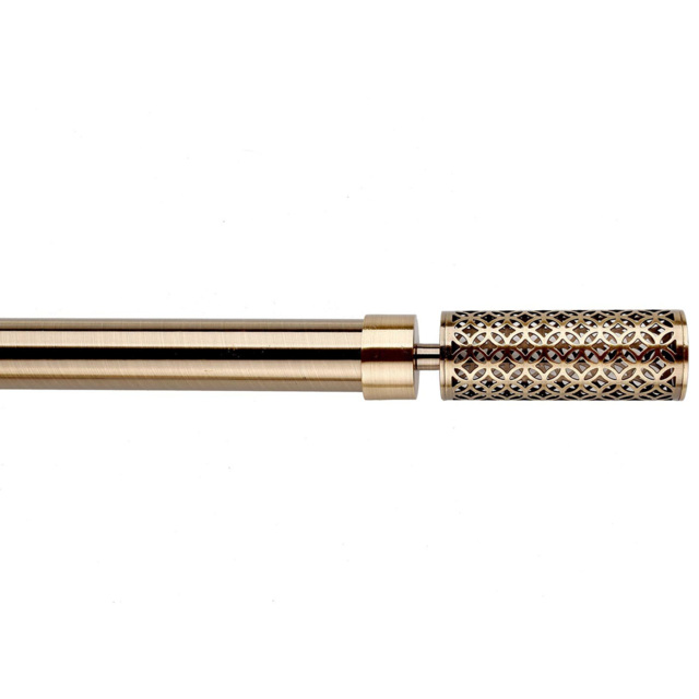 Geo 170 to 300cm Extendable Barrel Brass Curtain Pole