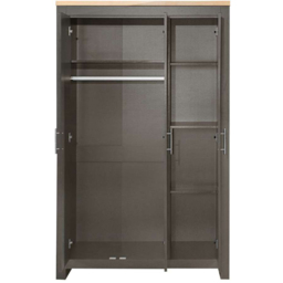 Birlea Highgate 3 Door Dark Grey and Oak Mirrored Wardrobe - thumbnail 4
