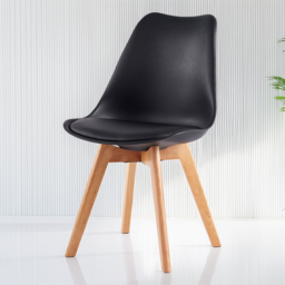 Eva Black Padded Seat Dining Chair Set of 6 - thumbnail 1