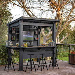 Grey Deluxe Bar Gazebo 2.3 x 2m - thumbnail 1