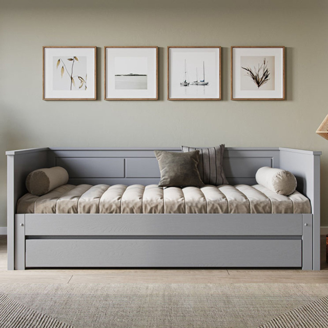 Noomi Erika Single Continental Grey Extending Guest Bed with Underbed Drawer - image 1