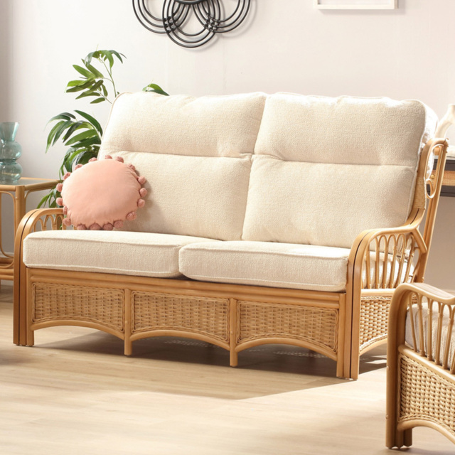Desser Furniture Vale 3 Seater Cloud Light Oak Natural Rattan Sofa - image 1
