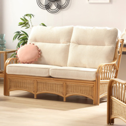 Desser Furniture Vale 3 Seater Cloud Light Oak Natural Rattan Sofa
