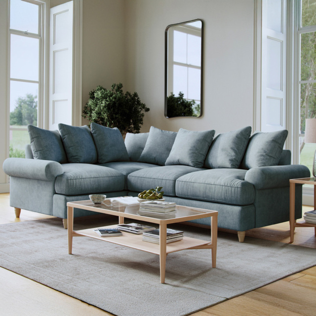 Clara Faro 9 Blue 3 Seater Right Hand Corner Agmamito Sofa - image 1
