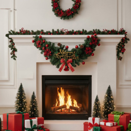 Living and Home Artificial Christmas Wreath with Red Ornaments and Flowers 150cm - thumbnail 2