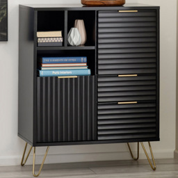 Julian Bowen Murano 2 Door 2 Drawer Matt Black Sideboard - thumbnail 1