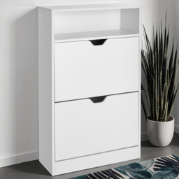 tectake Calea 2 Compartment White Shoe Cabinet