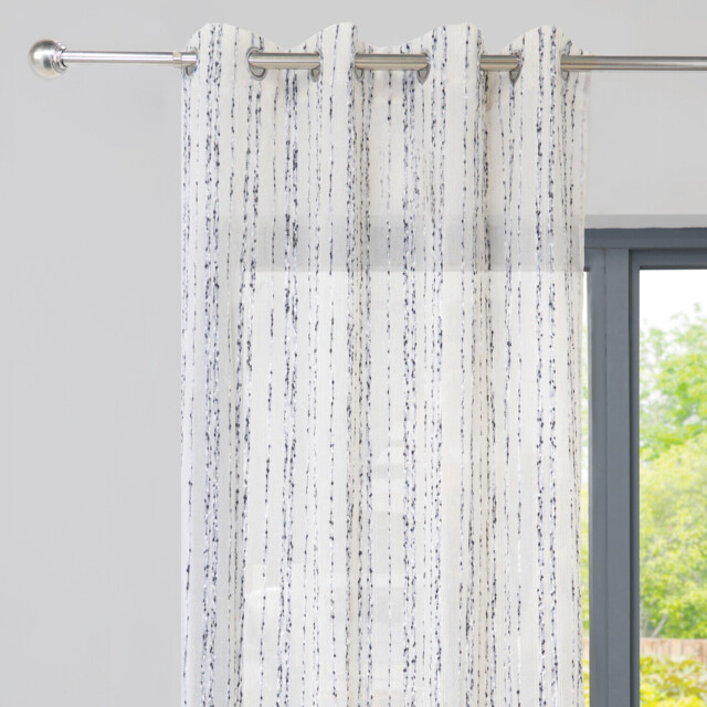 Pembury Slub Charcoal Voile Panel Curtain 240 x 135cm - image 1