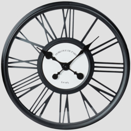 Black Round 3D Wall Clock 44.5cm - thumbnail 2