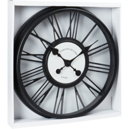 Black Round 3D Wall Clock 44.5cm - thumbnail 3