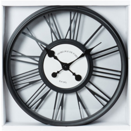 Black Round 3D Wall Clock 44.5cm