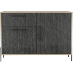 Core Products Harvard 2 Doors Single Drawer Grey Oak Small Sideboard - thumbnail 3