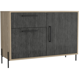 Core Products Harvard 2 Doors Single Drawer Grey Oak Small Sideboard - thumbnail 2