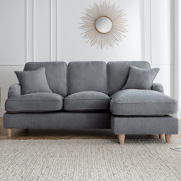 The Vienna 3 Seater Charcoal Right Hand Chaise Sofa - thumbnail 1