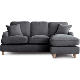 The Vienna 3 Seater Charcoal Right Hand Chaise Sofa - thumbnail 2