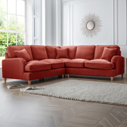 The Vienna 5 Seater Apricot Corner Sofa