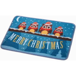 Samuel Alexander Festive Owls Fabric Doormat 60 x 40cm