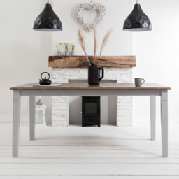 Noa and Nani Canterbury 180cm Dining Table Silk Grey and Dark Pine
