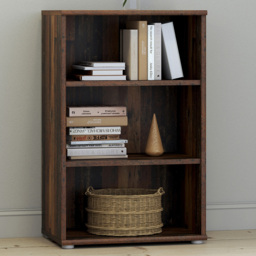Florence Essential 2 Shelf Vintage Oak Low Narrow Bookcase