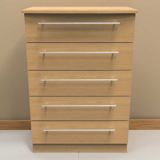 Crowndale Sherwood Modern Oak 5 Drawer Chest of Drawers - image 1