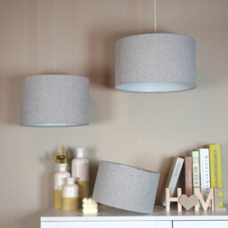 Woven Drum Shade - Grey / 35cm - thumbnail 4