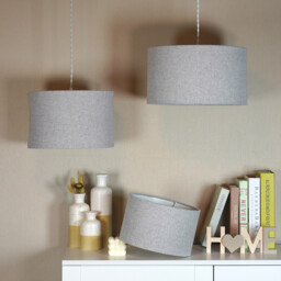 Woven Drum Shade - Grey / 35cm - thumbnail 2