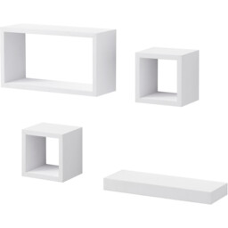 Set of 4 Latitude Floating Shelves - White - thumbnail 1