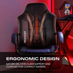 X Rocker Saturn Black and Gold Mid-Back Wheeled Juniors and Teens Esport Gaming Chair - thumbnail 4