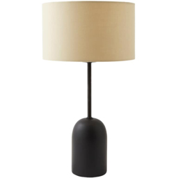 ValueLights Kaiden Black Dome Table Lamp with Cream Drum Shade