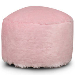 Kaikoo Pink Fur Stool - thumbnail 2